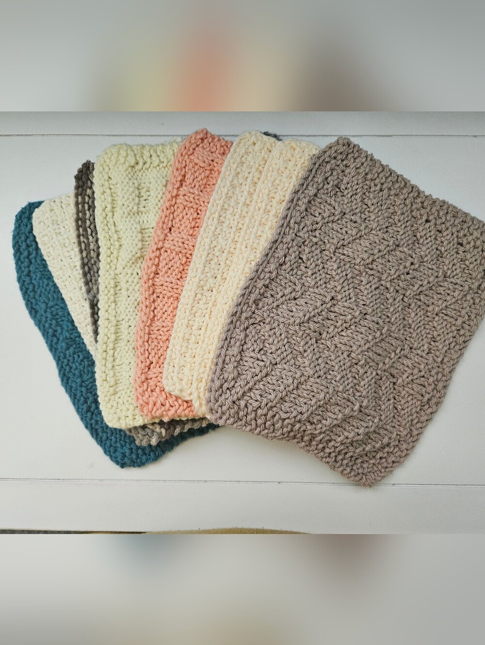 Handmade Crochet Washclothes in Neutral & Pastel Colors